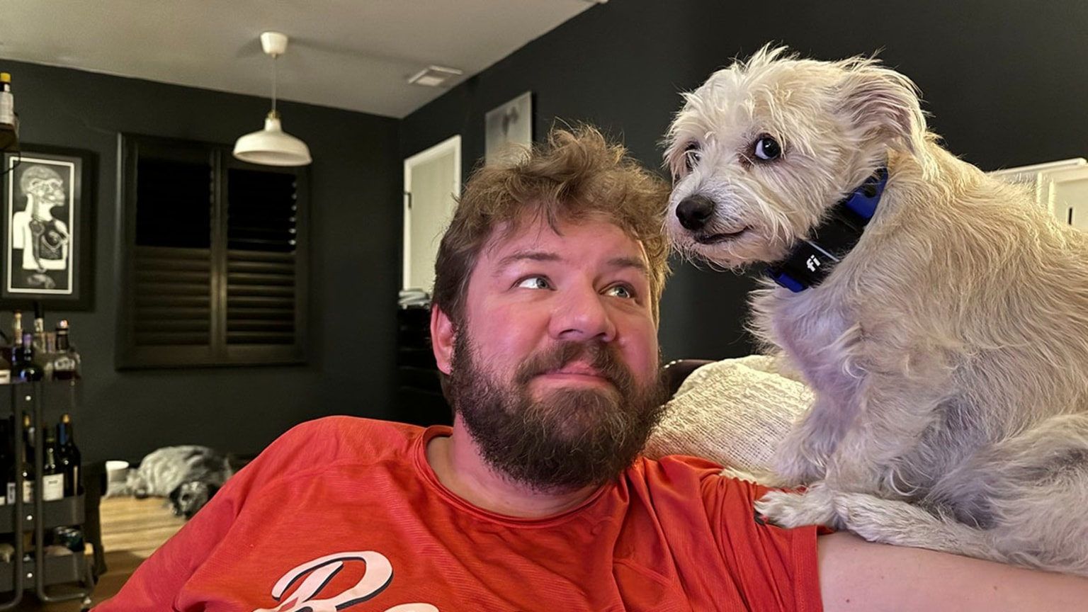David Calvert and one of his dogs David Calvert and one of his dogs